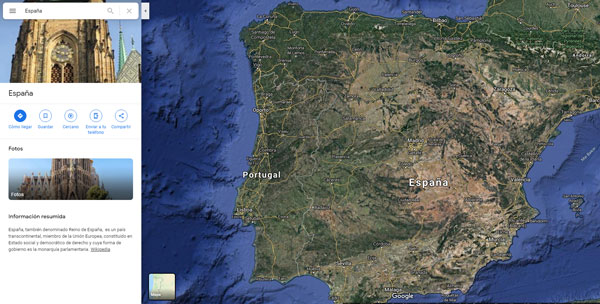 mapa-satélite-espanha-google-mapas